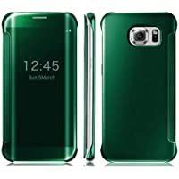 Los mejores  - Malloom® Clear View Espejo Voltear cubierta elegante funda para Samsung Galaxy S6 Edge plus (verde)